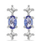 Conjunto de Plata con Tanzanita y Topacio Blanco ( Pendientes +Anillo )