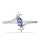 Conjunto de Plata con Tanzanita y Topacio Blanco ( Pendientes +Anillo )
