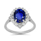 Anillo de Plata con Zafiro Azul Australiano y Topacio Blanco