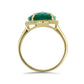 Anillo de Plata Bañada en Oro con Calcedonia Verde