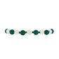 Pulsera de Plata Bañada en Oro con Calcedonia Verde y Calcedonia blanca