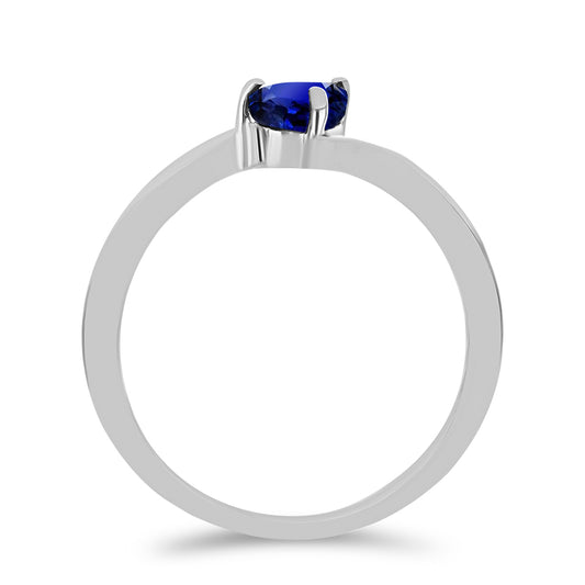 Anillo de Plata con Zafiro Azul Australiano