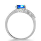 Anillo de Plata con Cuarzo Pavo Real y Topacio Blanco