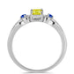 Anillo de Plata con Zafiro Amarillo y Zafiro azul Australiano