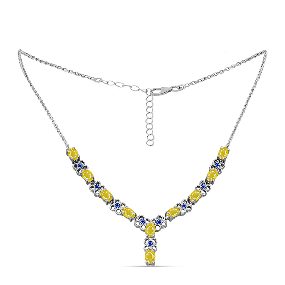 Collar de Plata con Zafiro Amarillo y Zafiro azul Australiano 1 