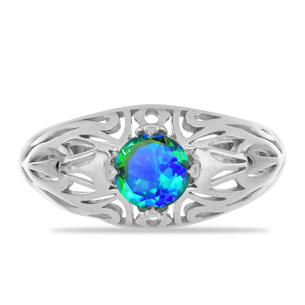 Anillo de Plata con Cuarzo Pavo Real 1 