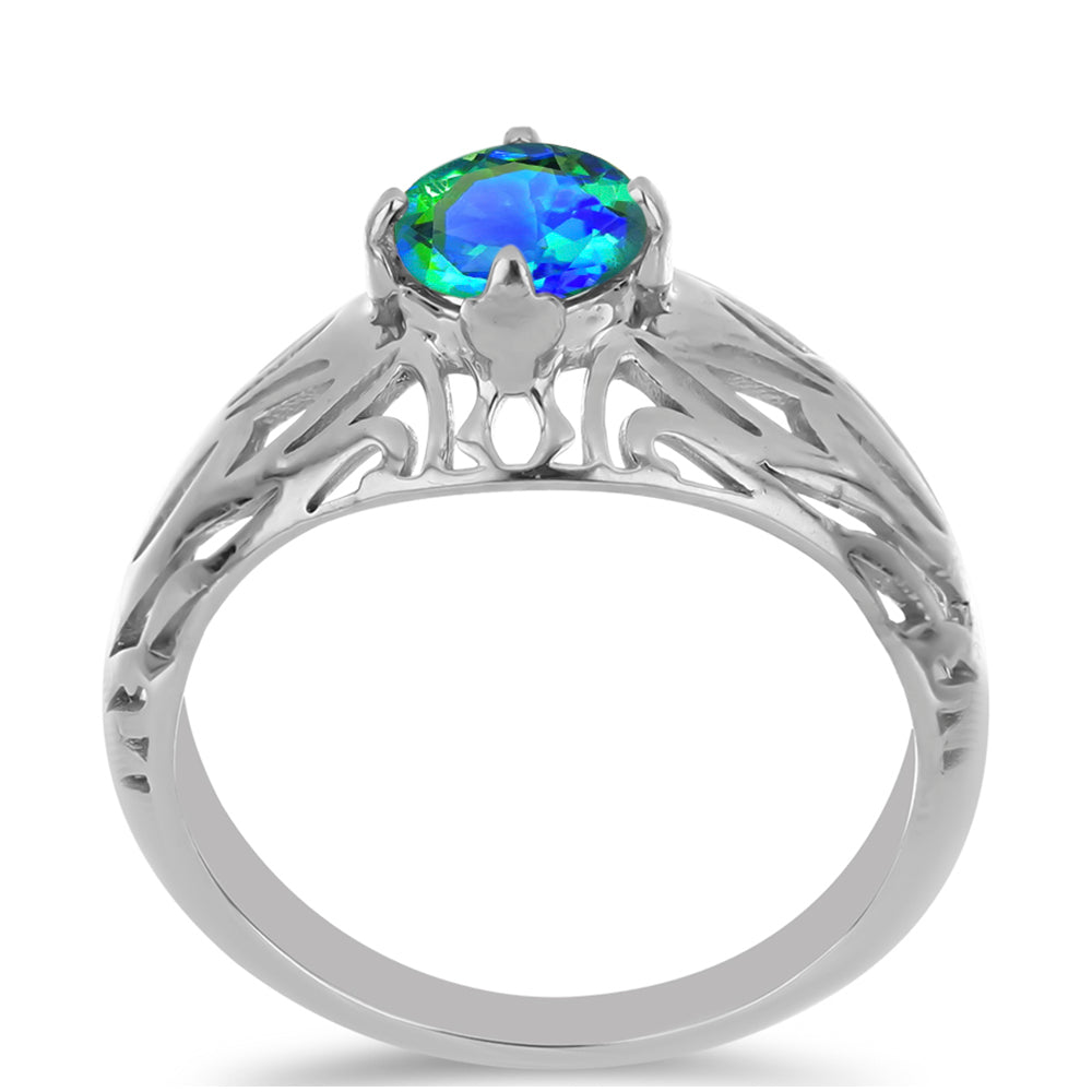 Anillo de Plata con Cuarzo Pavo Real 3 