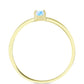 Anillo de Plata Bañada en Oro con Piedra Lunar Arco Iris