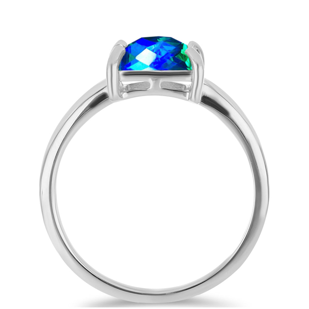 Anillo de Plata con Cuarzo Pavo Real 2 