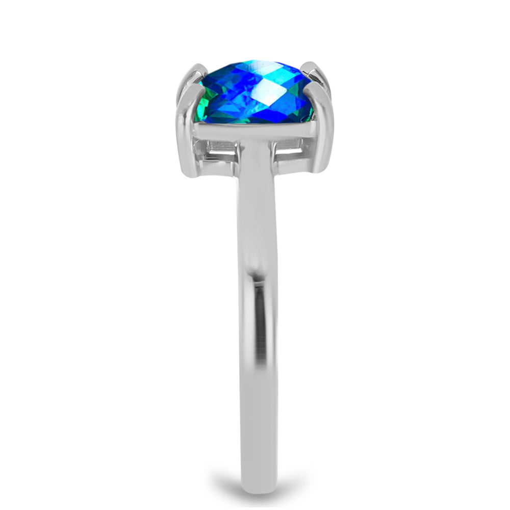 Anillo de Plata con Cuarzo Pavo Real 4 