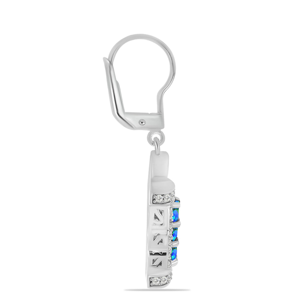 Pendientes de Plata con Cuarzo Pavo Real y Topacio Blanco 2 