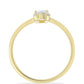 Anillo de Plata Bañada en Oro con Piedra Lunar Arco Iris y Topacio Blanco