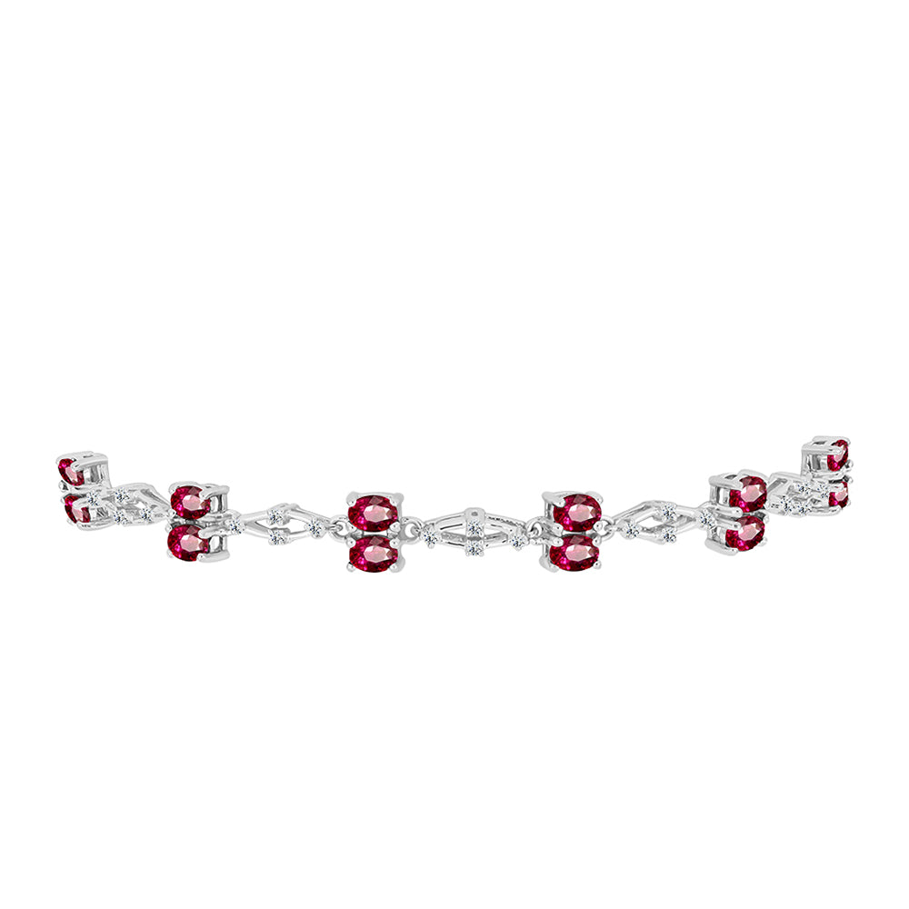 Pulsera de Plata con Rubelita de Cruzeiro y Topacio Blanco 2 