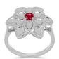 Anillo de Plata con Rubelita de Cruzeiro