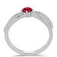 Anillo de Plata con Rubelita de Cruzeiro y Topacio Blanco