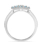 Anillo de Plata con Apatita Azul Cielo y Topacio Blanco