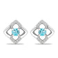 Pendientes de Plata con Apatita Azul Cielo y Topacio Blanco