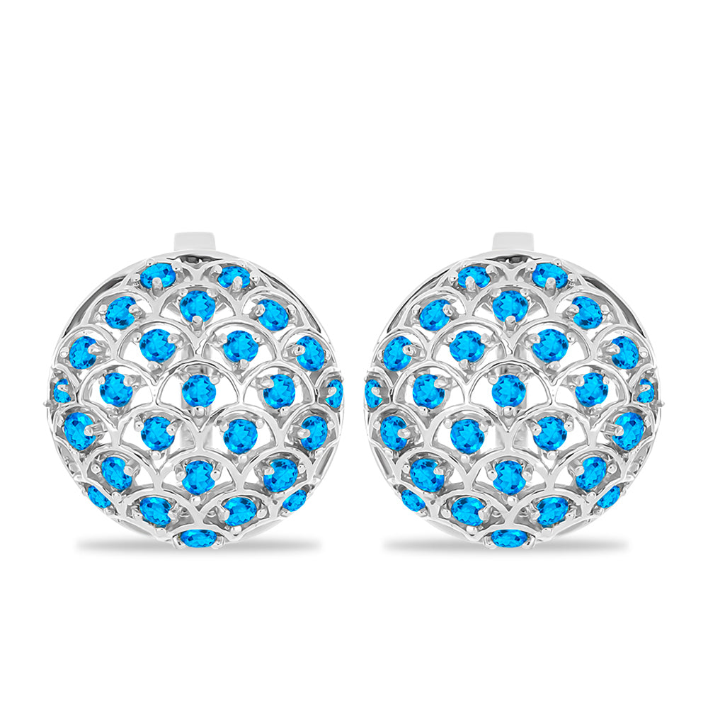 Pendientes de Plata con Apatita Azul Cielo