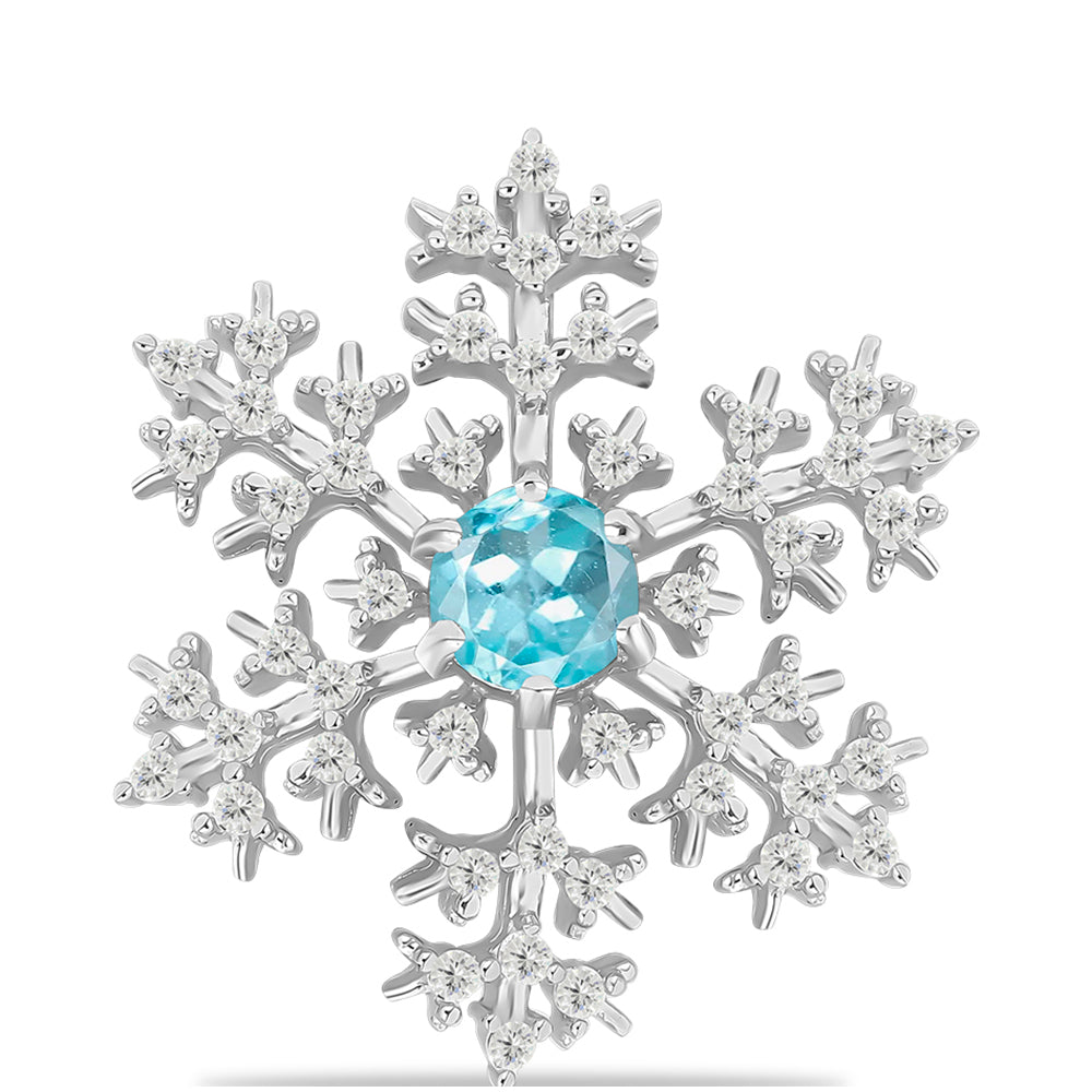 Colgante de Plata con Apatita Azul Cielo y Topacio Blanco 1 