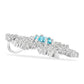 Colgante de Plata con Apatita Azul Cielo y Topacio Blanco