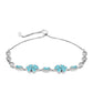 Pulsera de Plata con Apatita Azul Cielo y Topacio Blanco