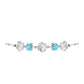 Pulsera de Plata con Apatita Azul Cielo y Topacio Blanco