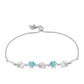 Pulsera de Plata con Apatita Azul Cielo y Topacio Blanco