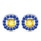 Pendientes de Plata con Zafiro Amarillo y Zafiro azul Australiano