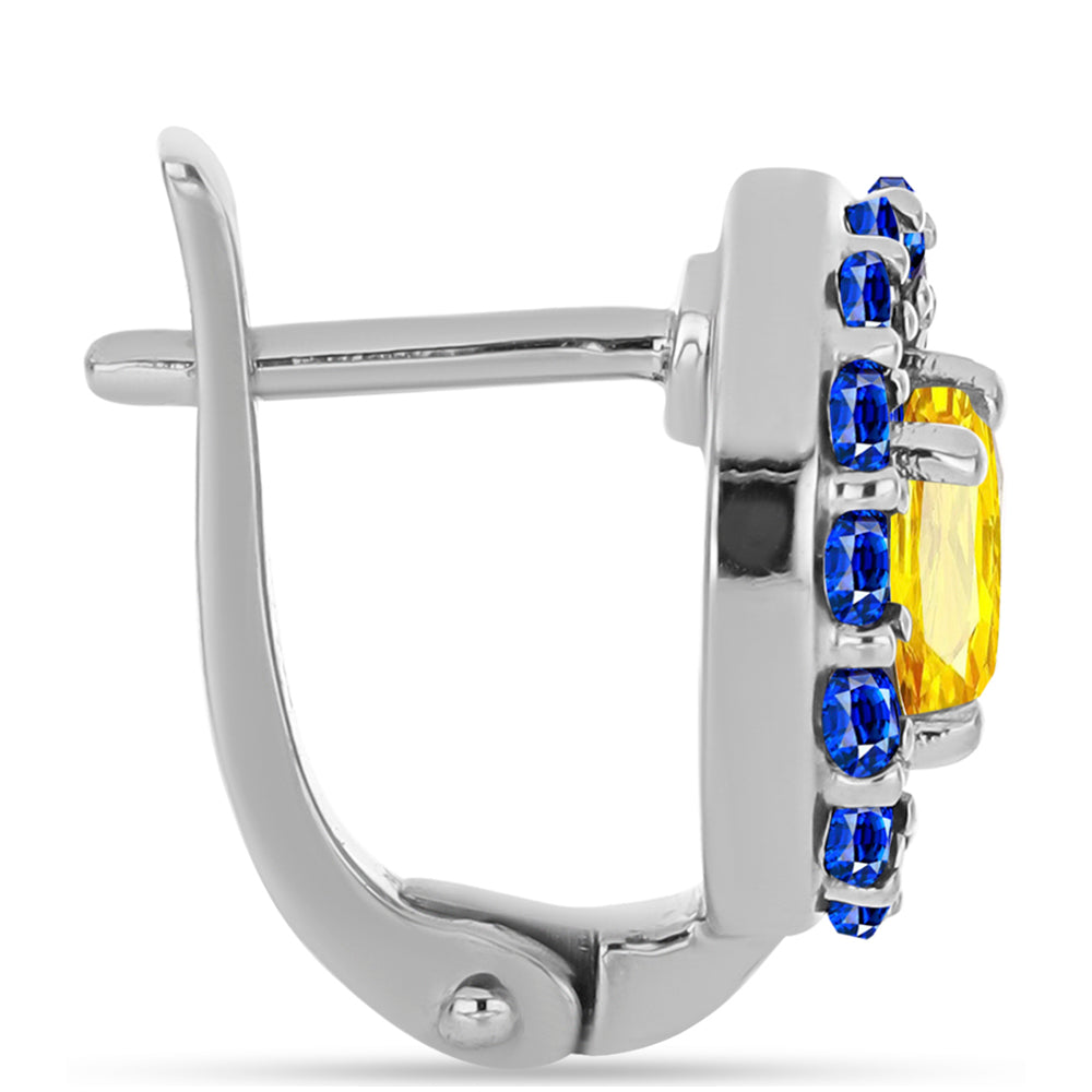 Pendientes de Plata con Zafiro Amarillo y Zafiro azul Australiano 2 