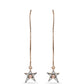 Pendientes de Plata Bañada en Oro Rosa con Diamante Rosa Danzantes y Topacio Blanco