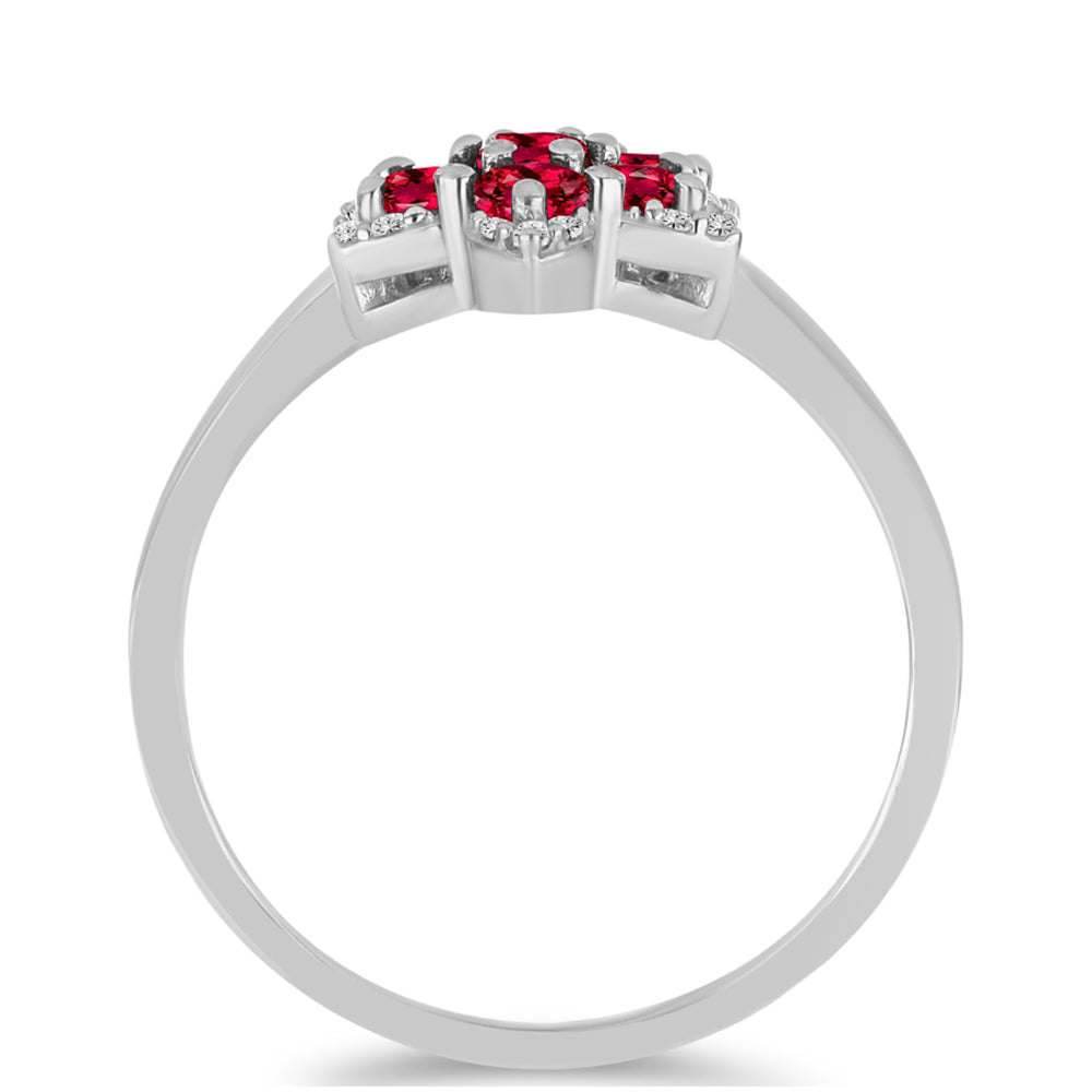 Anillo de Plata con Rubelita de Cruzeiro y Topacio Blanco 2 