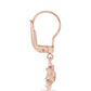 Pendientes de Plata Bañada en Oro Rosa con Diamante Rosa Danzantes