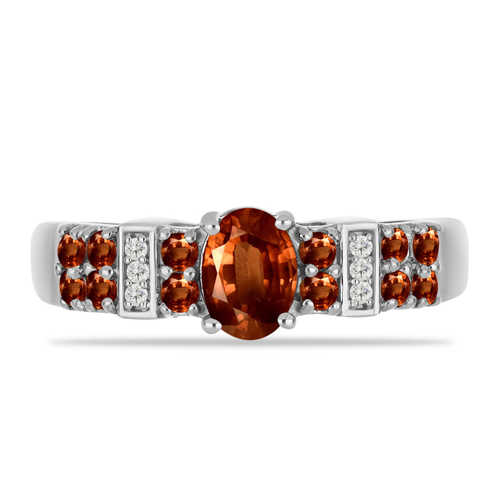 Anillo de Plata con Andalusita y Topacio Blanco 1 
