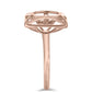 Anillo de Plata Bañada en Oro Rosa con Diamante Rosa Danzantes