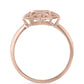 Anillo de Plata Bañada en Oro Rosa con Diamante Rosa Danzantes
