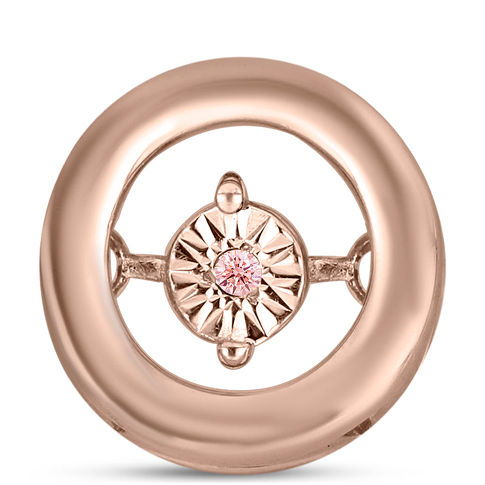 Colgante de Plata Bañada en Oro Rosa con Diamante Rosa Danzantes 1 