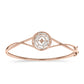Pulsera de Plata Bañada en Oro Rosa con Diamante Rosa Danzantes y Topacio Blanco