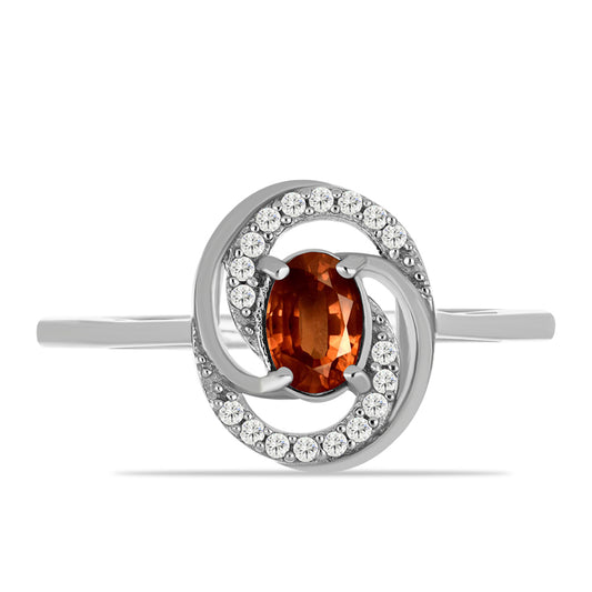 Anillo de Plata con Andalusita y Topacio Blanco
