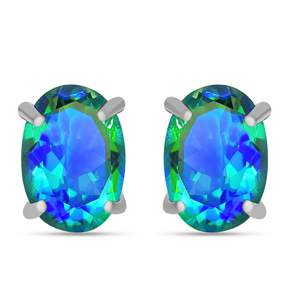 Pendientes de Plata con Cuarzo Pavo Real 1 