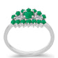 Anillo de Plata con Esmeralda de Brasil y Zircón Blanco
