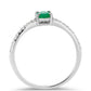 Anillo de Plata con Esmeralda de Brasil y Topacio Blanco
