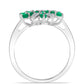 Anillo de Plata con Esmeralda de Brasil y Zircón Blanco