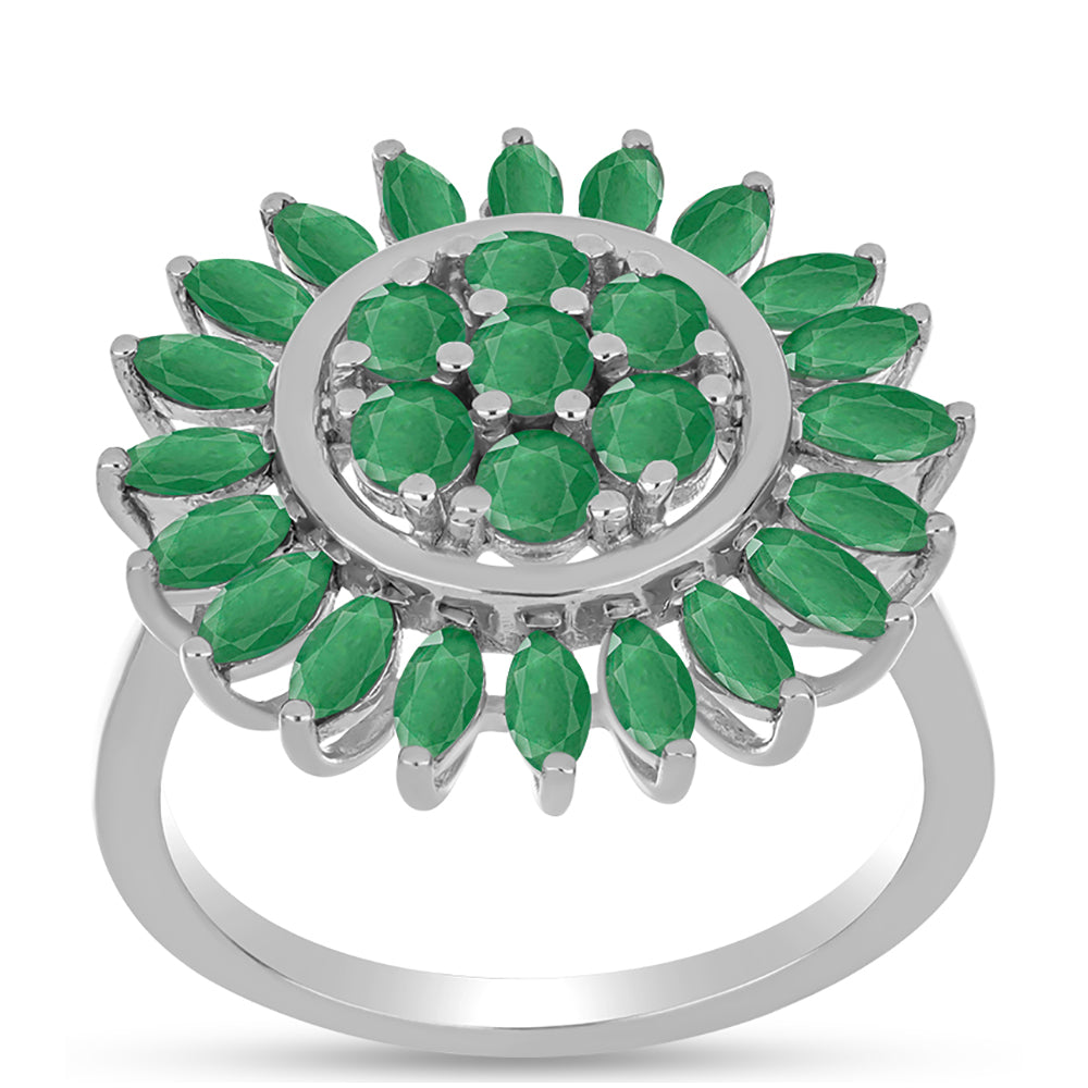 Anillo de Plata con Esmeralda de Brasil