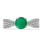 Anillo de Plata con Esmeralda de Brasil y Topacio Blanco