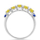 Anillo de Plata con Zafiro Amarillo y Zafiro Azul Australiano