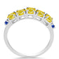 Anillo de Plata con Zafiro Amarillo y Zafiro Azul Australiano