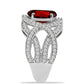 Anillo de Plata con Granate Barton y Topacio Blanco