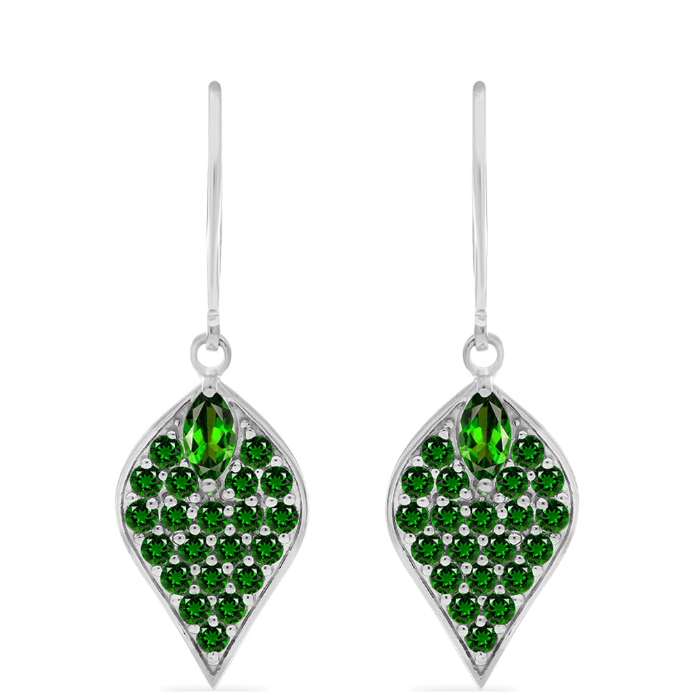 Pendientes de Plata con Diópsido de Cromo 1 