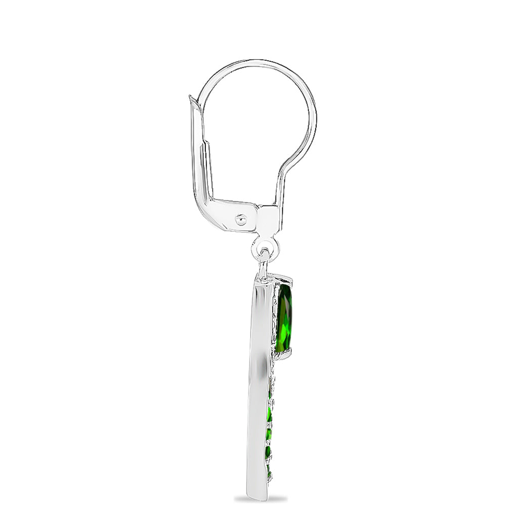 Pendientes de Plata con Diópsido de Cromo 2 