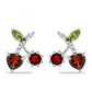 Pendientes de Plata con Granate Barton y Peridoto de Changbai